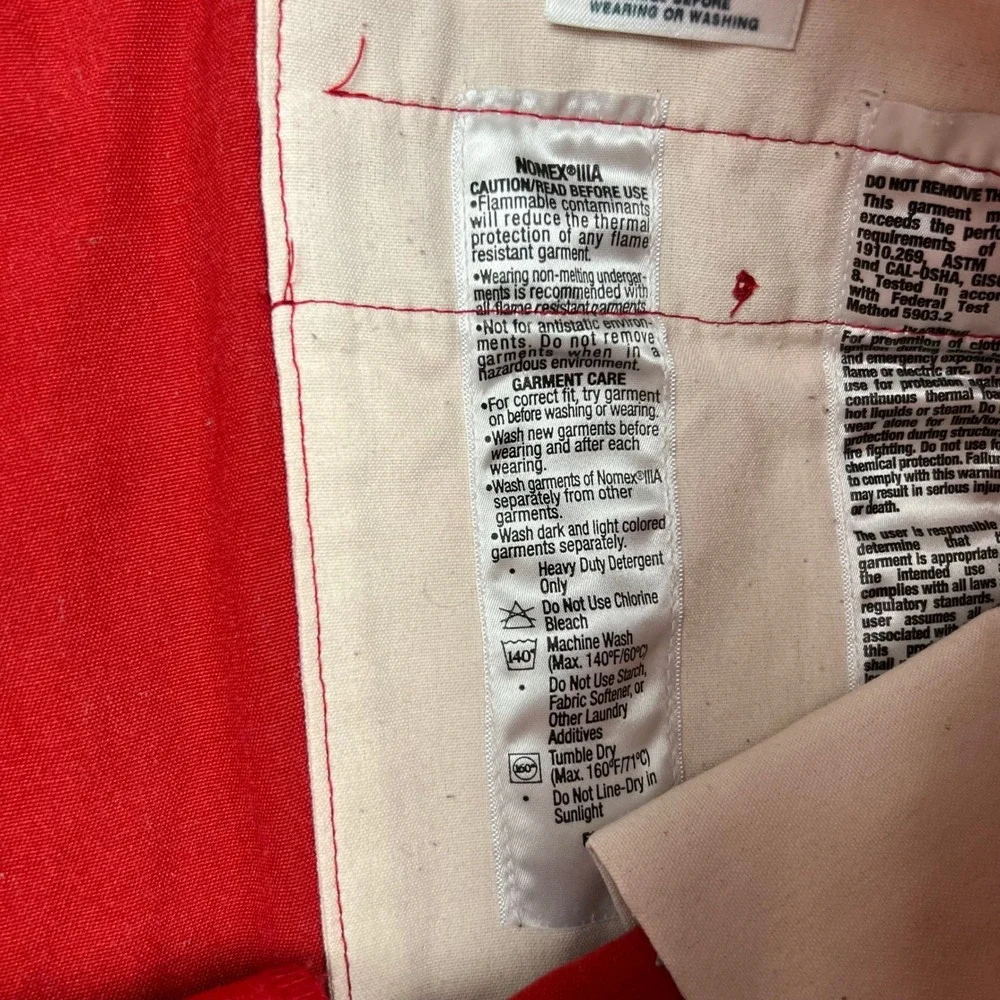 Workrite FR Red Nomex IIIA Fire Resistant Work Pants 42X 433NX60 RD Arc Rating 6